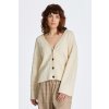 SVETER GANT HERRINGBONE V-NECK CARDIGAN CREAM