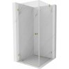 Mexen Lunar-B, výklopný sprchový kút ľavý 90 x 90 cm, 8mm číre sklo, zlatý profil, 832-090-090-50-00-L