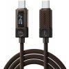 ESSAGER Crystal Clear opletený nabíjací a dátový kábel - USB-C na USB-C - 1 m - hnedý - možnosť vrátiť tovar ZADARMO do 30tich dní