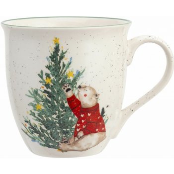 Altom Porcelánový hrnek Christmas tree with bear 630 ml