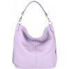 Mondo Italia Kožená kabelka na rameno 981 Made in Italy lila Fialová