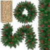 VIANOČNÁ GIRLANDA NA STROMČEK, REŤAZ, UMELÁ DEKORÁCIA 110cm ZELENÁ KRÁSNA