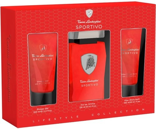 Lamborghini Sportivo Darčeková sada pánska toaletná voda 125 ml, sprchový gél 100 ml a After Shave Balsam (balzam po holení) 100 ml