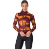 Castelli Blur Thermal Jersey, Deep bordeaux/ Vivid orange Veľkosť: M Pohodlný a teplý dámsky dres s dlhými a strečovými rukávmi