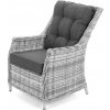 Ratanea Záhradné ratanové kreslo BERKLEY svetlo-sivé s tmavou poduškou