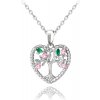 MINET JMAN5013MN45 - Strieborný náhrdelník TREE OF LIFE IN THE HEART s farebnými zirkónmi