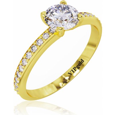 VIPgold Zásnubný prsteň s briliantmi v žltom zlate Z0516z