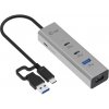 i-tec Metal CAHUBMETAL2A2CPD hub USB 3.2 Gen 1 (3.1 Gen 1) Type-A + Type-C 5000 Mbit/s Strieborná (CAHUBMETAL2A2CPD)