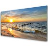 Sklenený obklad Do kuchyne More západ slnka pláž 100x50 cm