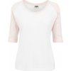 Ladies 3/4 Contrast Raglan Tee - wht/pink XS