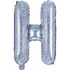 PartyDeco Fóliový balón Mini - Písmeno H 35 cm holografický
