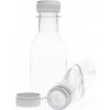 Plastová fľaša, plochá, priehľadná, 50 ml vrchnák s kvapátkom
