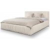 Wilsondo Čalúnená manželská posteľ s úložným priestorom Farese 140x200 - smotanová