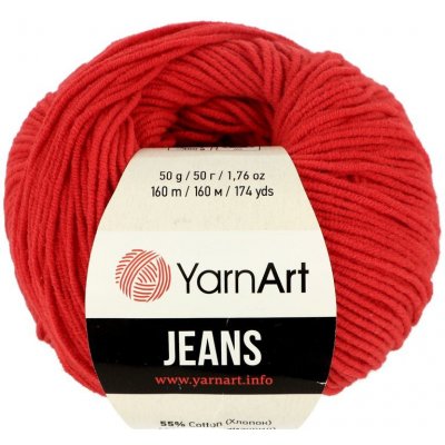 YarnArt Jeans 90 červená