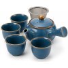 Good wei Japonská kyusu čajová súprava Umi z ušľachtilej keramiky – kanvica 320 ml + 4 šálky