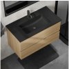 BATH DELUXE | Kúpeľňová skrinka s umývadlom KENWOOD 91 cm dub/čierna | BT0125+BT0229