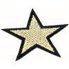 Nažehľovací záplata - Hviezdička - strieborná, zlatá - rozmer 6 cm x 7,5 cm Hviezdička - zlatá