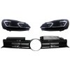 KITT Front Grille Cerntral Grille suitable for VW Golf VI (2008-2013) with LED Headlights Flowing Dynamic Sequential Turning Lights R20 Design