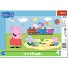 Peppa Pig: Šťastný vláčik 15 dielne rámové puzzle - Trefl