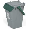 Mobil Plastic Plastový odpadkový kôš na triedenie odpadu ECOLOGY II, 35 l, sivá/zelená