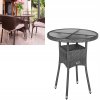 Stilista Ratanový Okrúhly stolík na balkón, terasu TECHNORATTAN 75cm x 60cm, sivý
