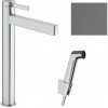 Hansgrohe Finoris - Umývadlová batéria s výpusťou Push-Open a bidetovou spŕškou, EcoSmart, kefovaný - 76220340