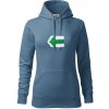 Párová turistická značka zelená - Mikina dámská Cape s kapucí - XS ( Denim )