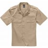 Brandit short sleeve s US shirt beige Čierna