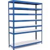 Policový regál Trestles RH 2200x1600x300, nosnosť 1750 kg, 7 políc Farba: modrá, Typ police: biela HDF 5 mm