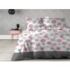 XPOSE® Flanelové obliečky GEMA - biele/sivé 140x200 cm, 70x90 cm, Flanel + Predĺžená možnosť vrátenia tovaru do 50 dní