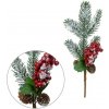 Ihličnatá vetvička s ozdobami – 36 cm