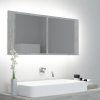 LED kúpeľňová zrkadlová skrinka betónová sivá 100x12x45cm akryl-ForU-804984