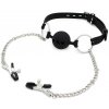 Kiotos Silicone Ball Gag with Nipple Clamps