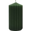 Vianočná sviečka valec Ø6 x 12 cm ryhovaná zelená