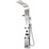 Sprchový panel Indes Eve s hydromasážou, strieborný