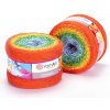 YarnArt Flowers 250g/1000m č. 255 Oranžová, žltá, zelená