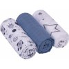 Baby Nellys mušelínové Lux Kosmo 70 x 80 modrá/biela 3 ks