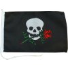 LALIZAS Vlajka - pirátska s ružou čierna 20 x 30 cm Flag Black Pirate Rose