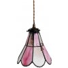Clayre & Eef Závesná lampa Tiffany FlowerArc pink - 18*15*115 cm E14/max 1*25W - Clayre & Eef