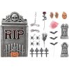 Náhrobok 33x55 cm + Halloween dekorácie s LED svetlom (sada)