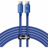 Baseus CAJY000703 Crystal Shine Series Datový Kabel USB-C - USB-C 100W 2m Blue