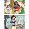 EDUCA Drevené puzzle Disney princeznej: Vaiana a Snehulienka 2x50 dielikov