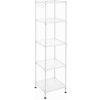 SONGOMICS LGR023W01 Kovový regál s 5 policami v bielej farbe