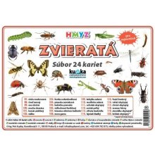 Súbor 24 kariet zvieratá hmyz