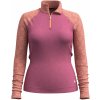 Smartwool W CLASSIC THERMAL MERINO BL 1/4 ZIP B garden pink digi snow Veľkosť: XS dámske tričko