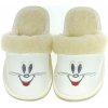 Detské biele kožené papuče SMILE