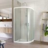 Mereo Mereo, Sprchovací kút, LIMA, štvrtkruh, 90 cm, biely ALU, sklo Point, MER-CK608B02K
