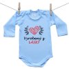 Boodyy Body s dlhým rukávom (modré) Vyrobený z lásky 62 (2-4 mesiace)