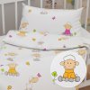 Biante Detské bavlnené posteľné obliečky do postieľky Sandra SA-728 Veselé ovečky na bielom Do postieľky 100x135 a 40x60 cm
