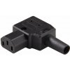 PREMIUMCORD Konektor napájecí 230V na (samice, IEC C14), úhlový